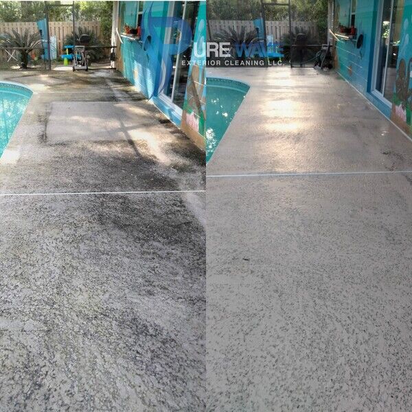 Before & After Pressure Washing Pool Deck in Gainesville, FL (1)