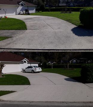 Before & After Pressure Washing Driveway in Gainesville, FL (1)